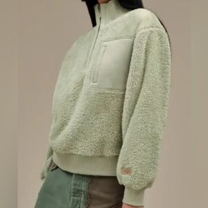 UGG Sage Green Sherpa Half-Zip Sweatshirt